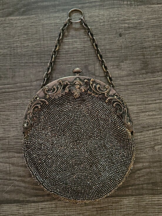 Handbags - German Silver Antique/vintage Metal Mesh Purse Handbag